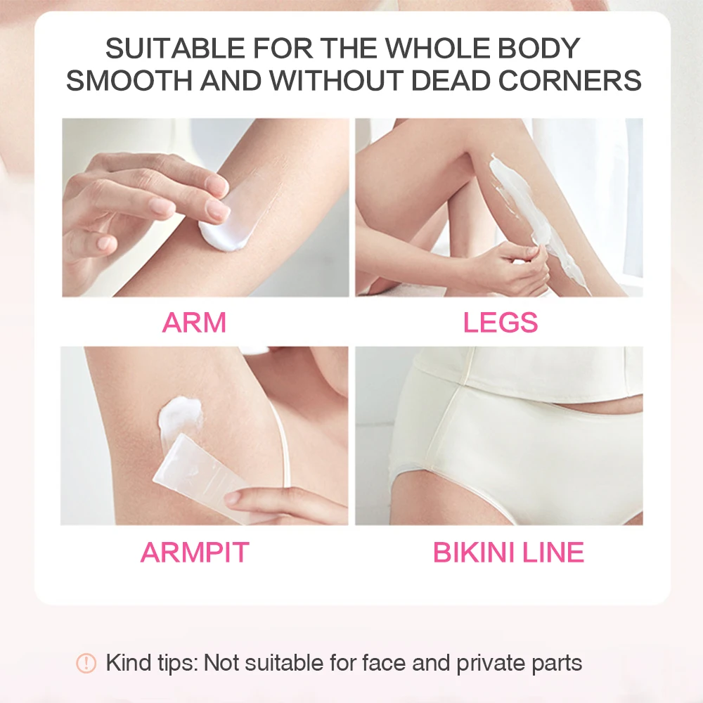 Painless Hair Removal Cream for Armpits, Body, and Leg Hair Non Irritating Health Beauty Hair Removal Body Cream Care for Women