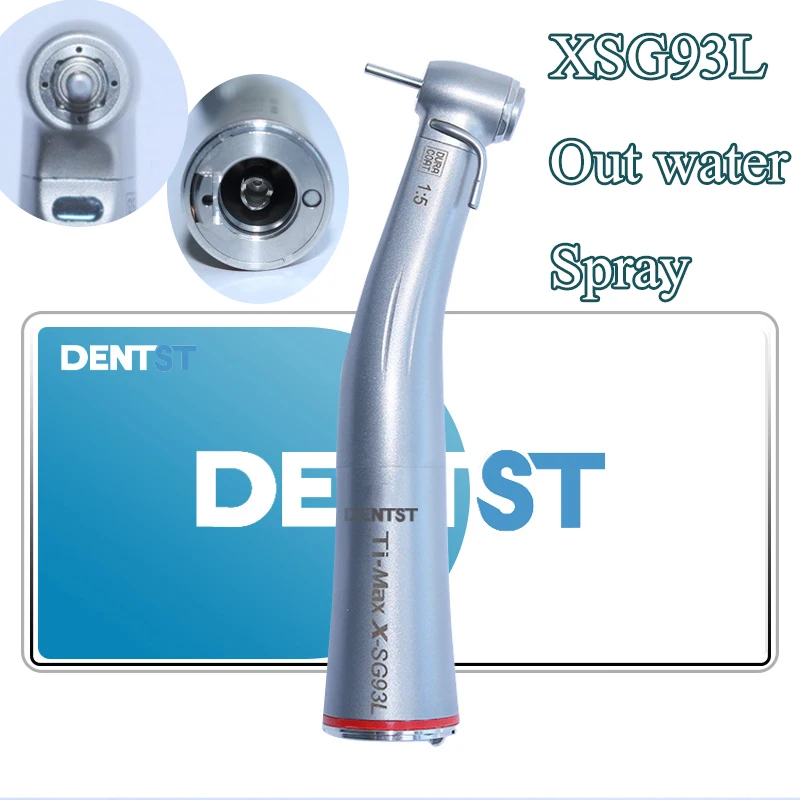 

Dental Contra Angle X-SG93L Handset Push Button 1:5 Timax X95L Handpiece E-type Connection Red Ring