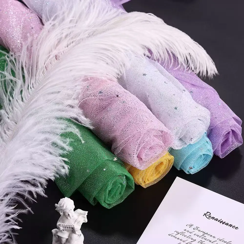 

Блестящая звезда, луна, сетка, тюль, ткань, кукла, свадебное платье, украшение одежды, аксессуары для волос, материал, ткань «сделай сам», швейные принадлежности