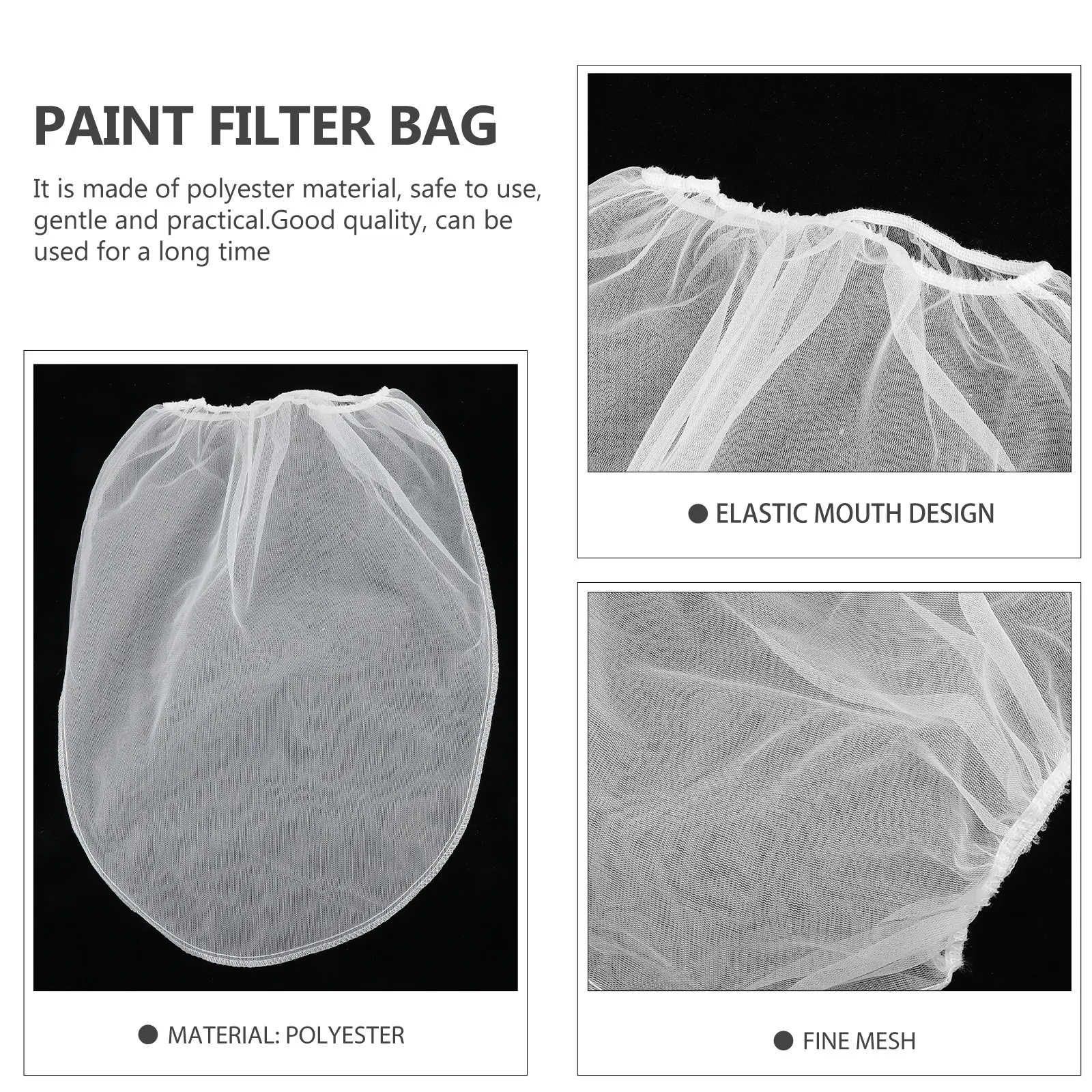 Paint Strainer Bag – Polyester Mesh Filter with Elastic Mouth for Smooth Painting, Gardening, Hydroponics & Aquaculture