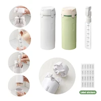 Botella dispensadora de líquido de viaje portátil 4 en 1, contenedor de viaje recargable a prueba de fugas para acondicionador, loción, Perfume, champú