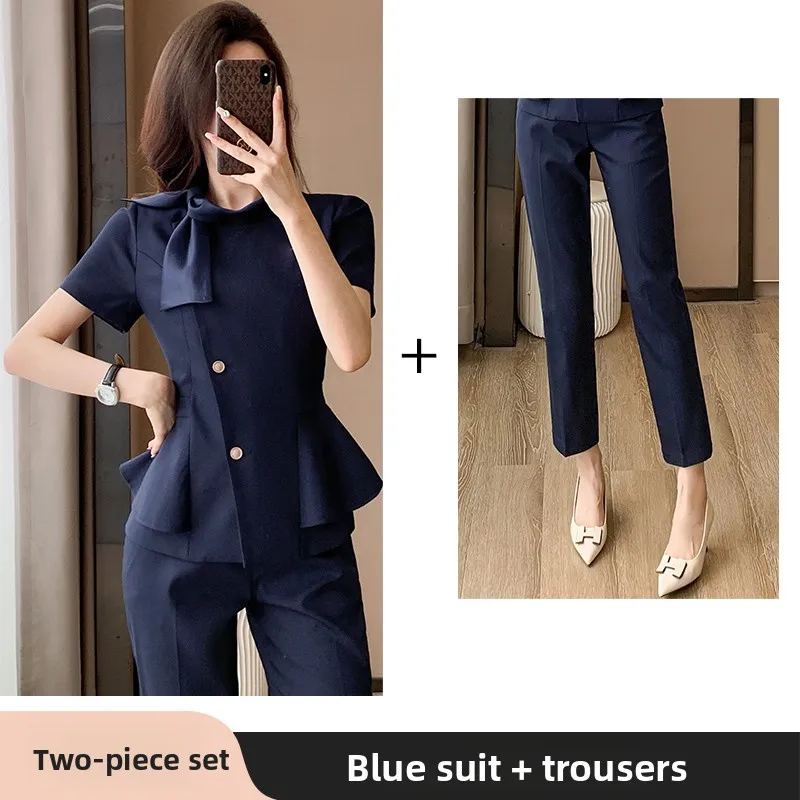 Blue suit + pants [two-piece set]