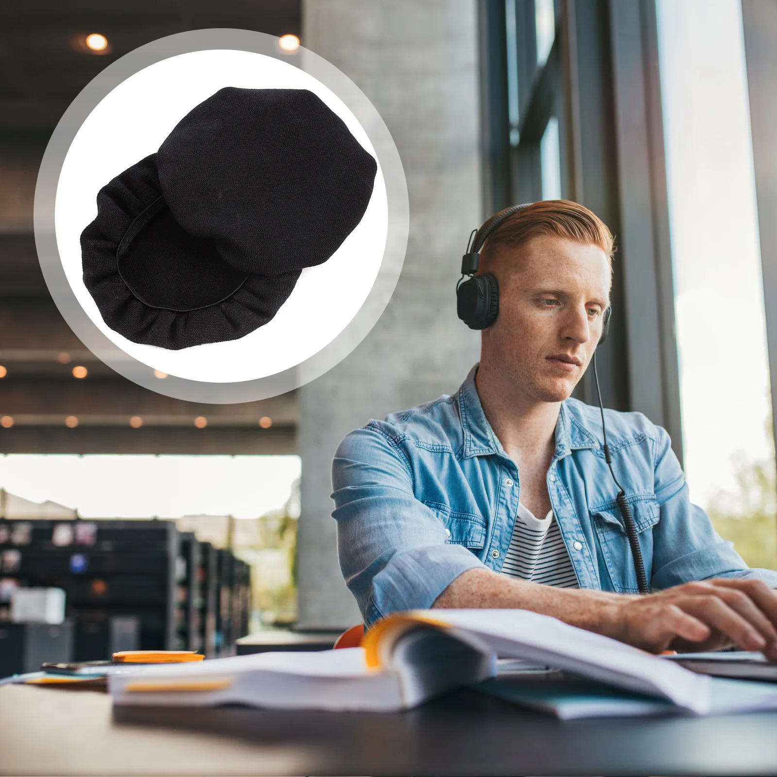 4 pçs algodão fone de ouvido capas protetoras 6-8.5 cm elástico lavável à prova de poeira fone de ouvido earmuff capa protetores de ouvido fone de ouvido