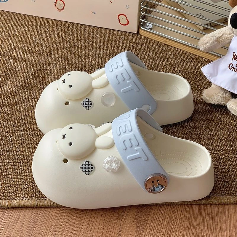 Cartoon Kawaii Miffy Thick-soled Clogs Summer Anti-slip New Style Sandals Fashion Soft Comfortable Good Look Anti-slip Practical
