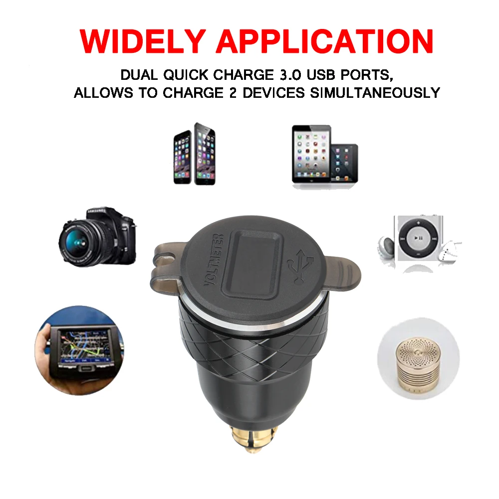 QC3.0 USB R1200GS PD Type-C Charger Hella DIN Plug Socket Power LED Adapter For BMW For BMW R1250GS S1000XR F900R F800GS R1300GS