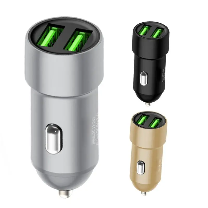 USB Car Charger 3.4A Fast Charging Car Charger Adapter Auto Metal Charger Adapter Safe Auto Charger for Travel Business Trip