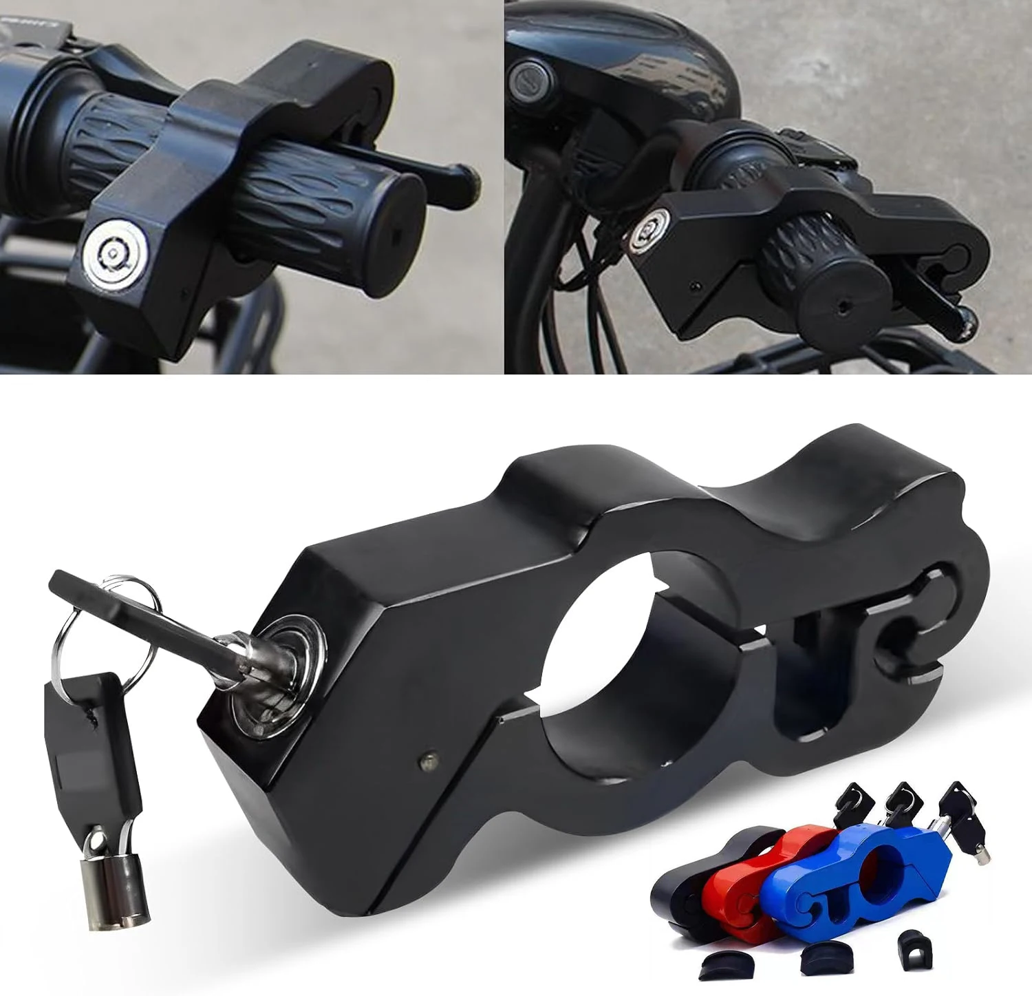 

Motorcycle Handlebar Lock Handlebar Brake Handle Solid Lock Imitating Steal Lock Pull Rod ATV Dirt Street Bikes Anti Theft