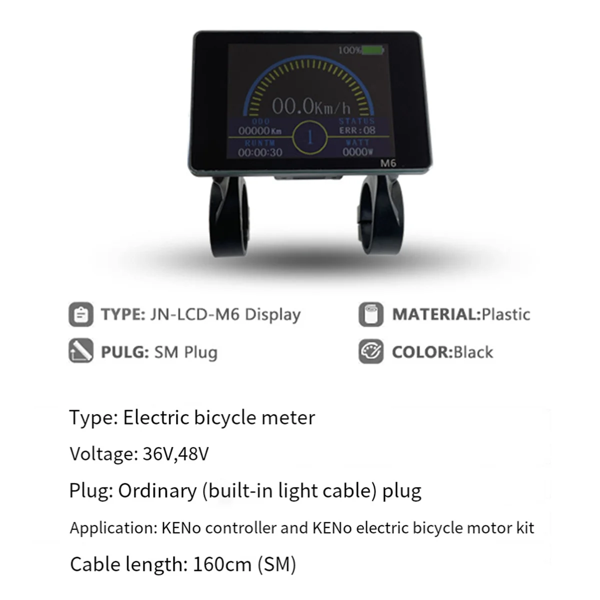 

ZXC-ryElectric Bicycle M6 Дисплей ЖК-дисплей 36 В/48 В Интеллектуальный дисплей Ebike для комплекта электрического велосипеда SM