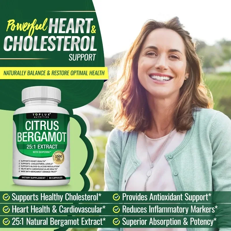

Citrus Bergamot Supplement 1500mg - Powerful Antioxidant, Helps Maintain Overall Health, Slow Down Aging, and Enhance Immunity