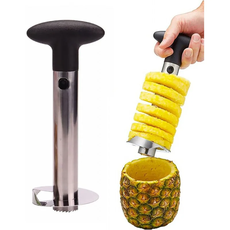 1pc Pineapple Pitting Slices, Pineapple Coring Tool & Slicer Tool, Stainless Steel Pineapple Core Removal Tool with Sharp Blade