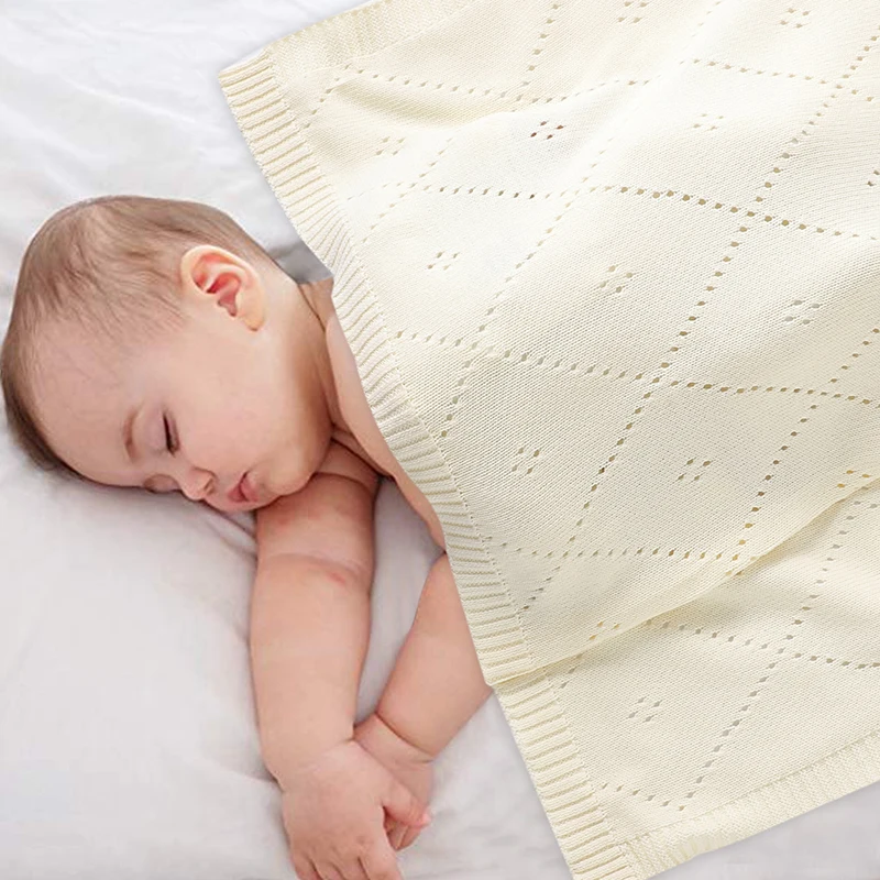 90*70 سنتيمتر القطن عربة طفل البطانيات قماط التفاف تنفس خفيفة الوزن محبوك الوليد بنين بنات السرير الخلوية تلقي الحصير #6