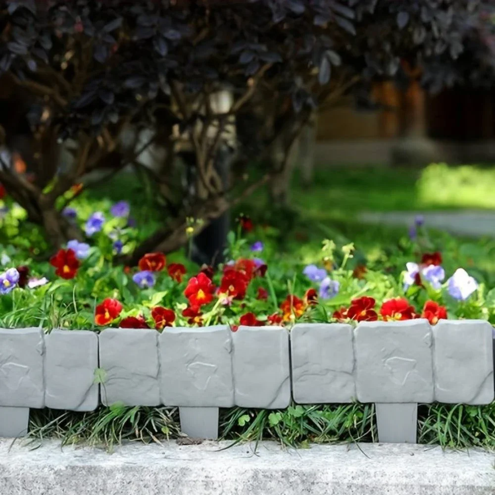 20/10 Stück Kunststoffzaun, Gartenzaun, Faltbarer Outdoor-Steinimitatzaun für Treppen – Detail 4