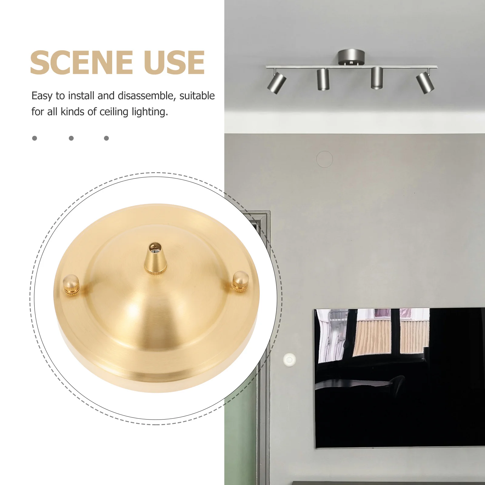 

1pc Copper Canopy Ceiling Light Plate Reusable Mounting Bracket For Pendant Lights Living Room Bedroom Cafe Hardware