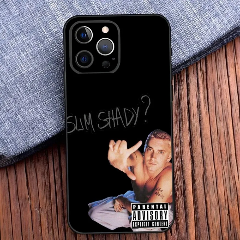 Hiphop Slim Shady E-Eminems Phone Case For iPhone 16,15,14,13,12,11,Pro,X,XS,Max,XR,Plus,Mini Soft Black Cover