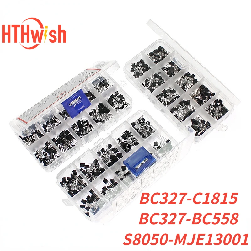 200PCS Transistor Kit 10 values 2N2222 2N3904 2N3906 BC337 BC547 BC557 S8050 S8550 S9012 S9013 PNP NPN Transistors Triode