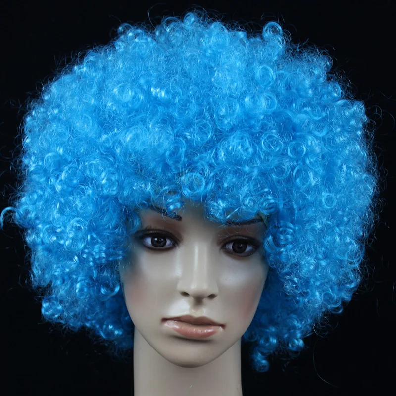 Parrucca da Clown riccia ondulata soffice e soffice parrucca a testa esplosiva per discoteca festa di compleanno natale Halloween abito Performance Decor Prop