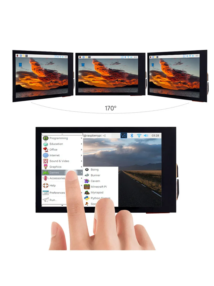 Raspberry Pi 4 model B 3.5inch HDMI LCD IPS Display 3.5 inch Capacitive Touch Screen 480×800 for Jetson Nano / PI4 /3B+