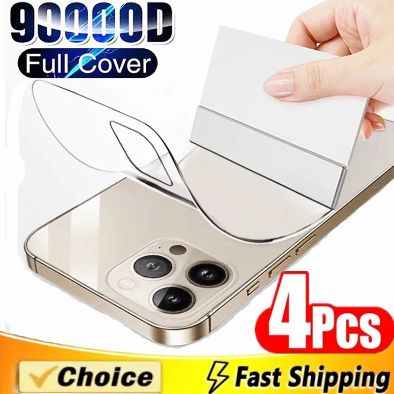

4PCS Back Hydrogel Film for IPhone 15 11 12 13 14 Pro Max Mini 7 8 15 Plus Screen Protector for IPhone X XR XS MAX SE Not Glass