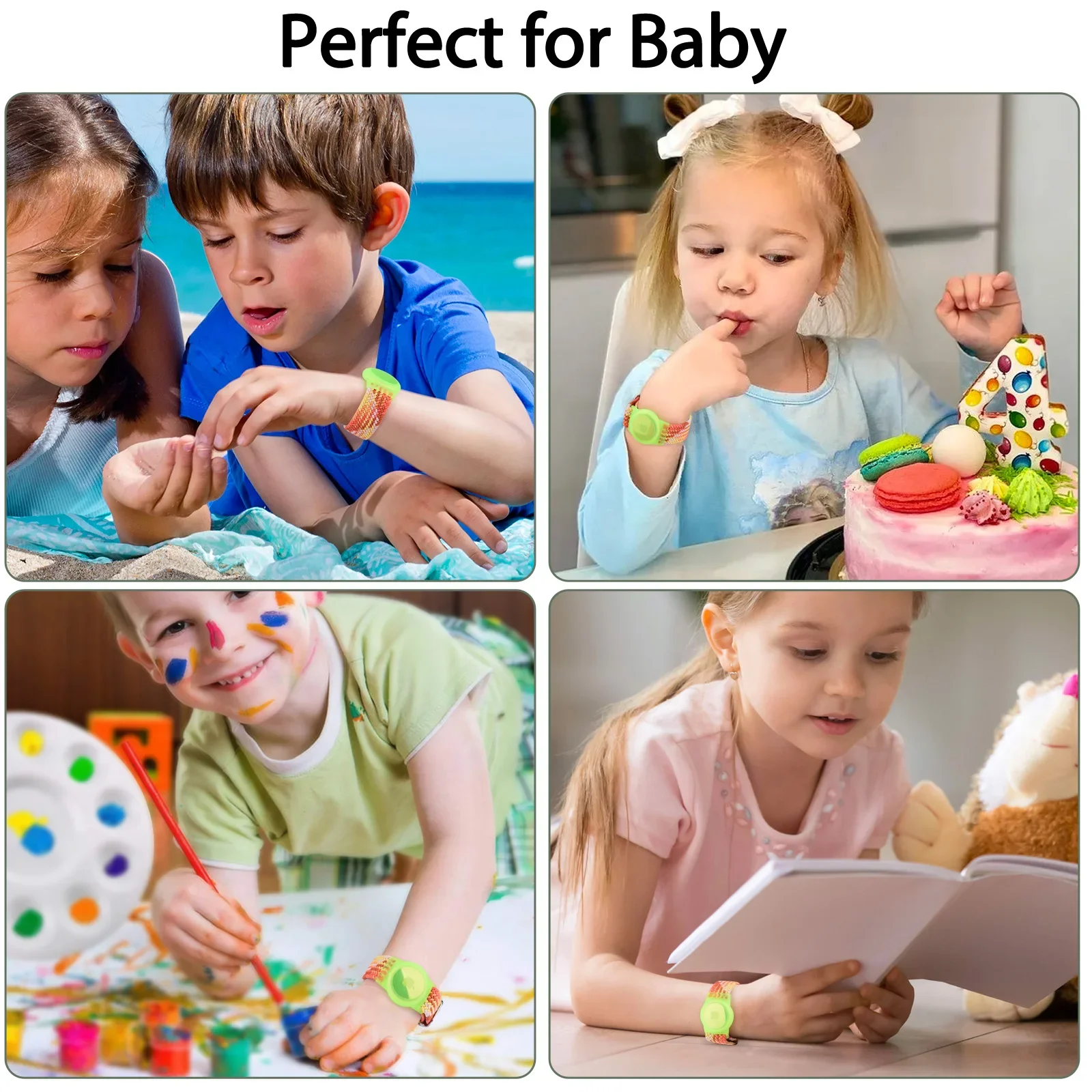 For Apple AirTags Kids Wristband Braided Strap Anti-Scratch Cover Accessories For Airtag GPS Tracker Holder Watch Strap Bracelet