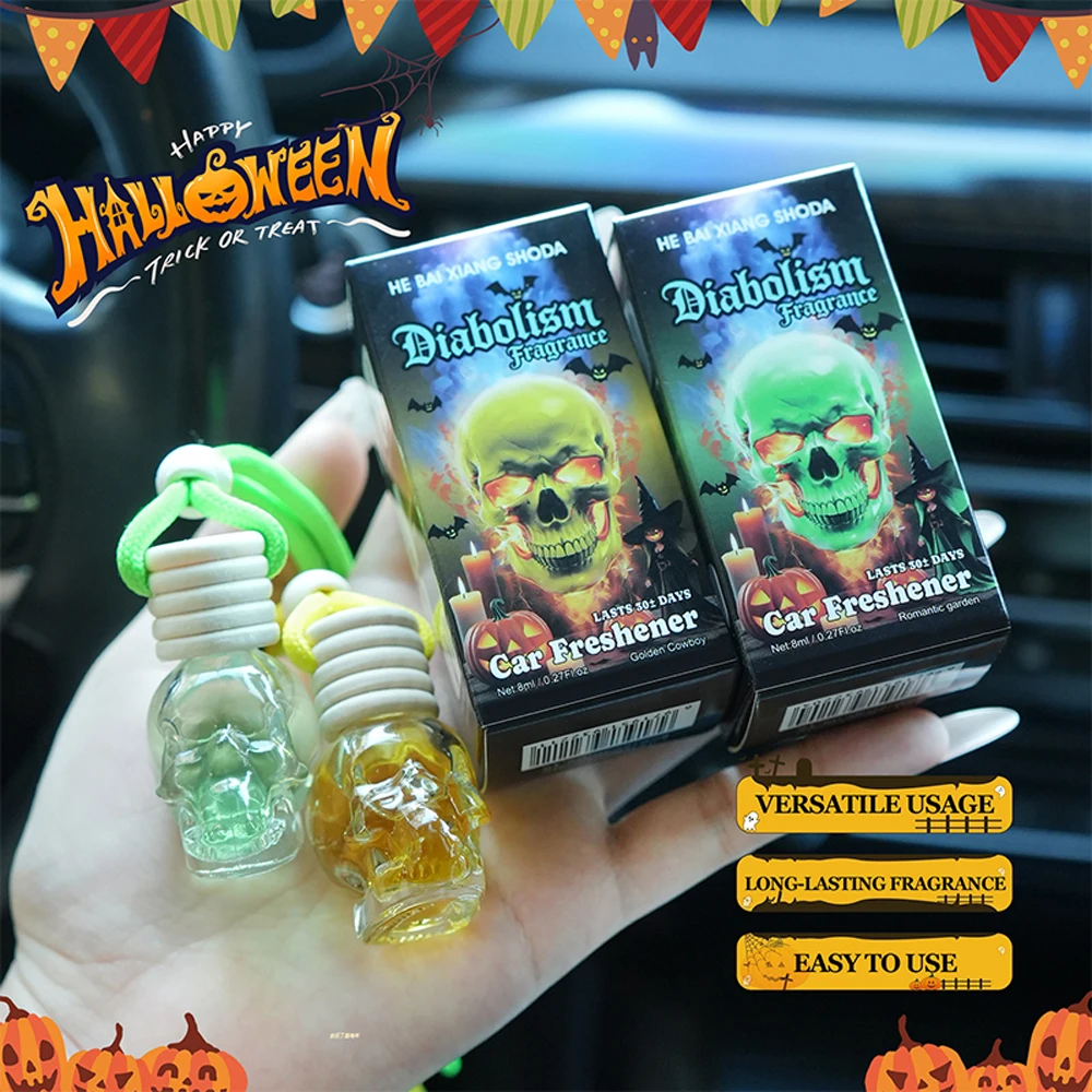 

Skull Car Air Freshener Decoration (Hanging Type) - Odor Elimination, Light Scent, Essential Auto Interior Accessory