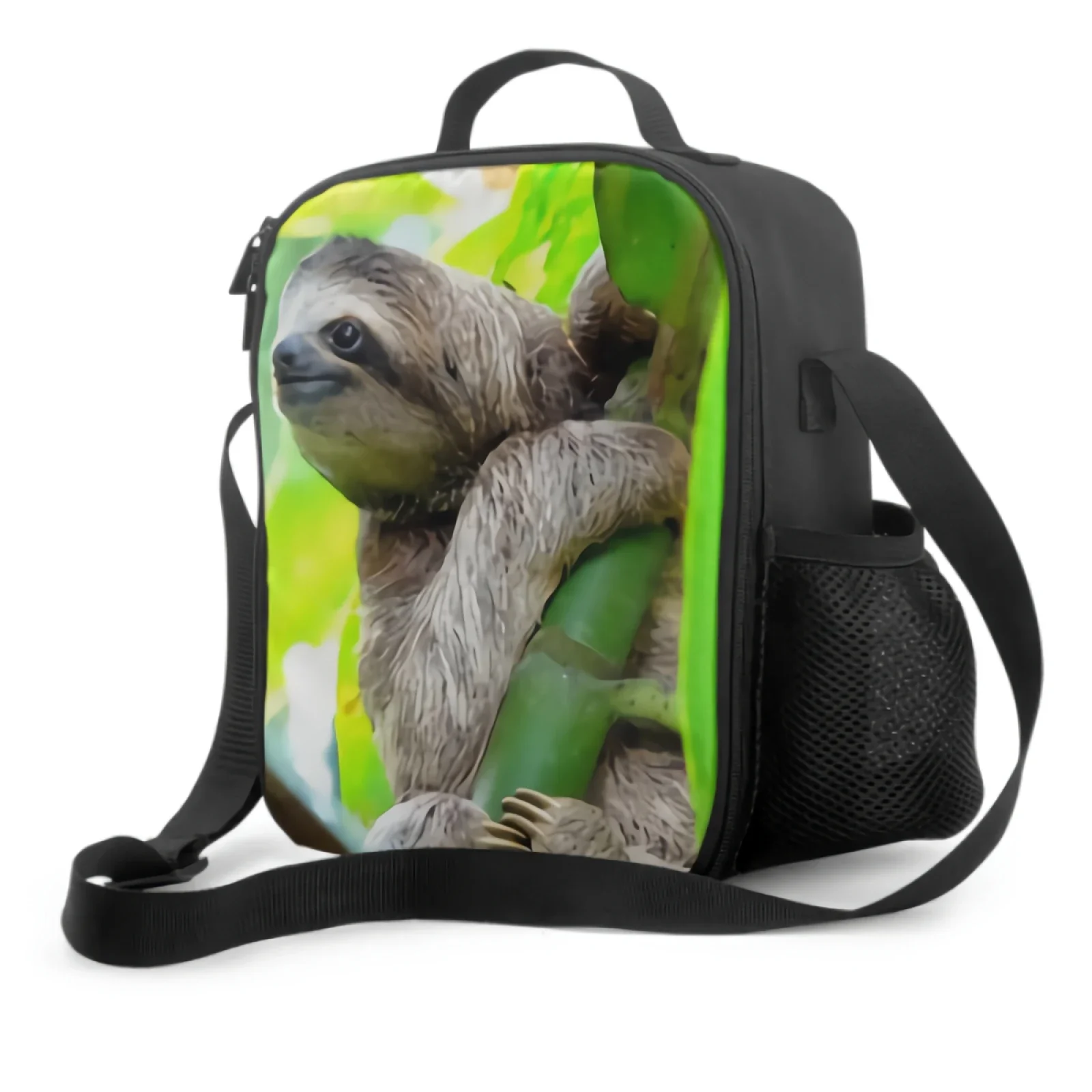 

Sloth In Puerto Viejo Costa Rica Insulated Lunch Bag for School Picnic Tote Lunch Box Containers for Kids Reusable Cooler Bag