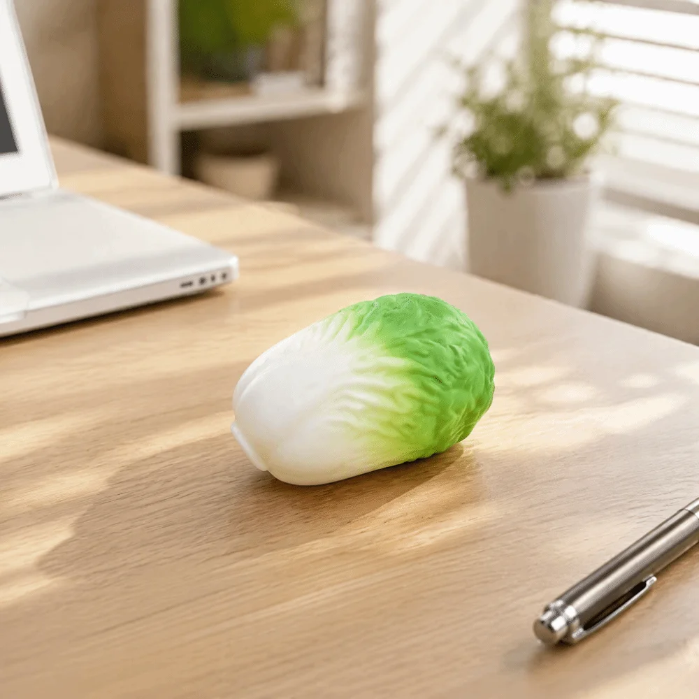 Cute Caramel Cabbage Squeeze Crispy Sound Food Shaped Vegetable Fidget Fun Release Pinching Simulation Squishy Office