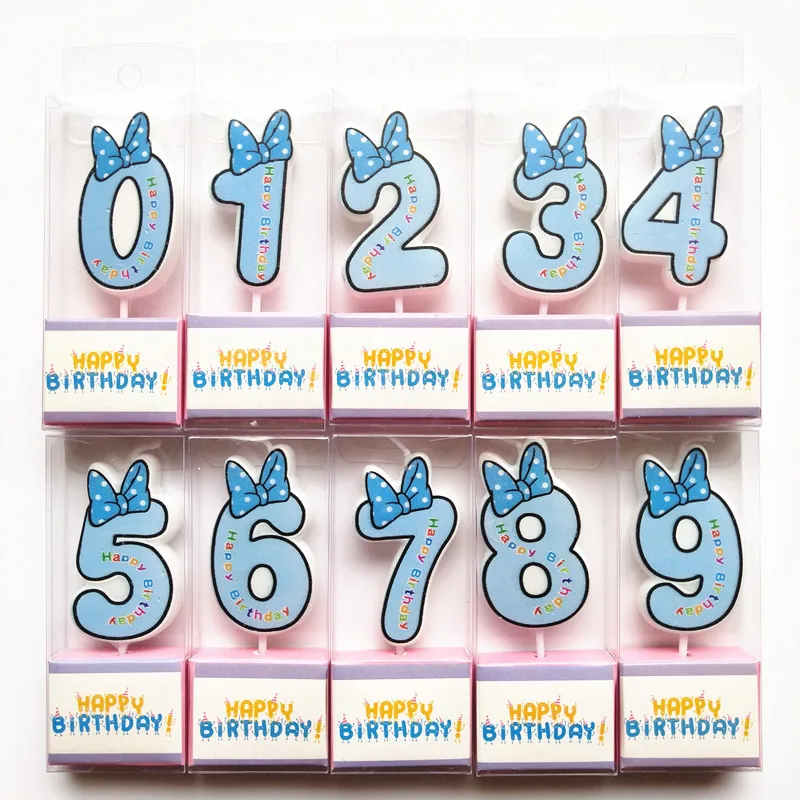 Hot Birthday Candles 1 2 3 4 5 6 7 8 9 0 Pink Blue For Kids Boys Girls Birthday Cake Decoration Event Party Supplies