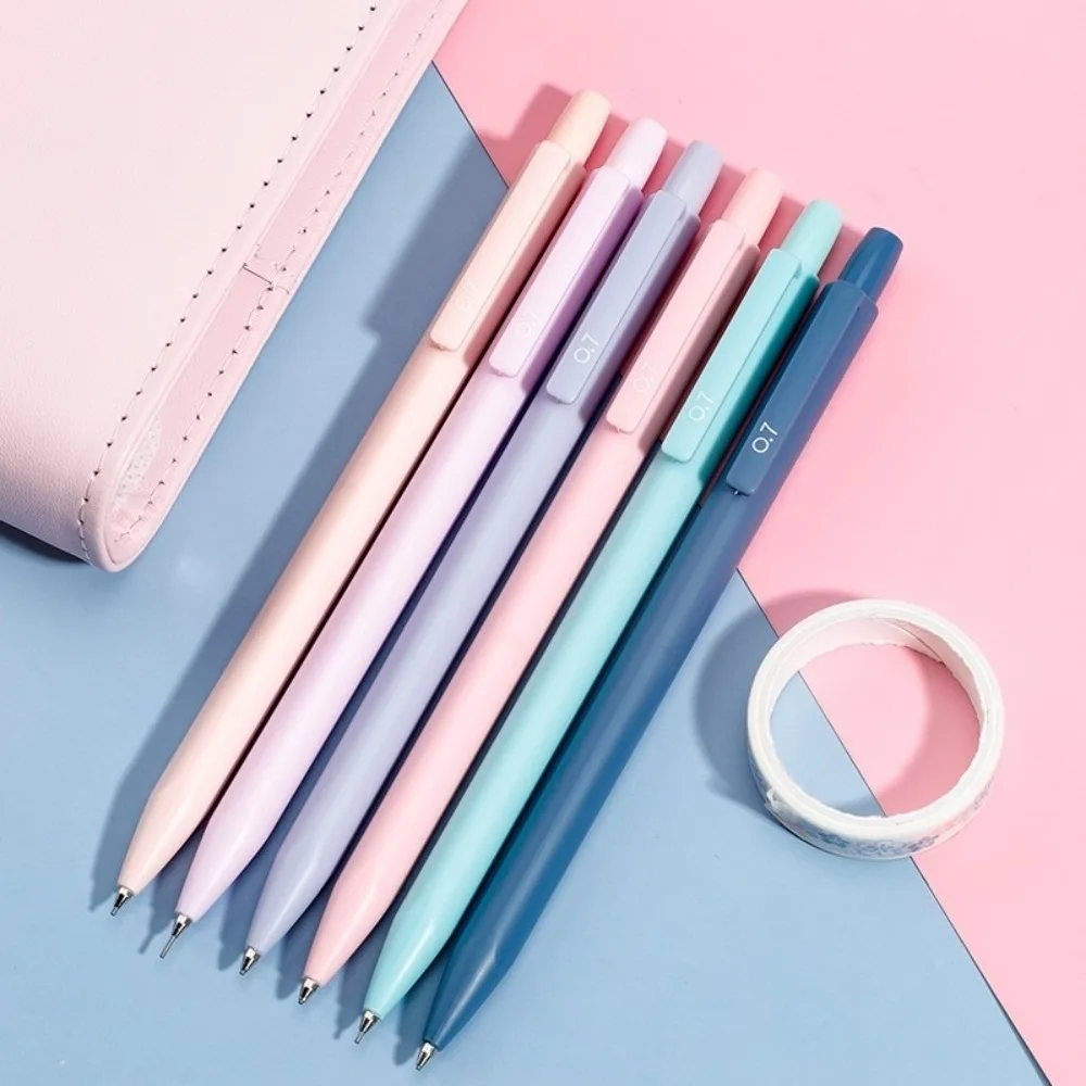 6/12pcs Durable Morandi Mechanical Pencils Triangular Barrel 0.5/0.7mm Automatic Pencils Sketching Pencil Writing Sketching