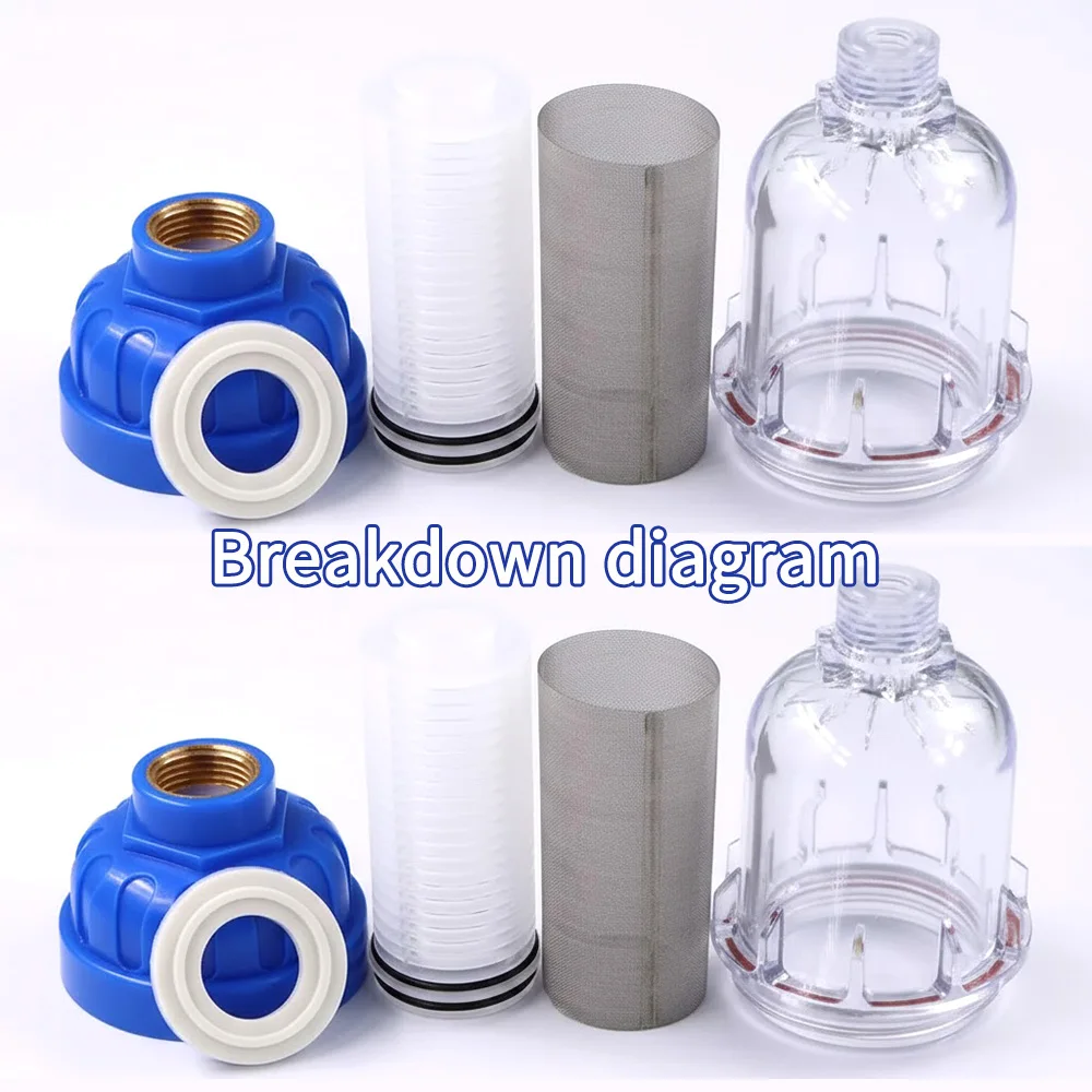 Reusable 316 Stainless Steel Screen 6-25mm 1/2 Inch 40 Micron Prefilter with Pagoda Brass Barb Hose Adapter Coupler Joint Filter