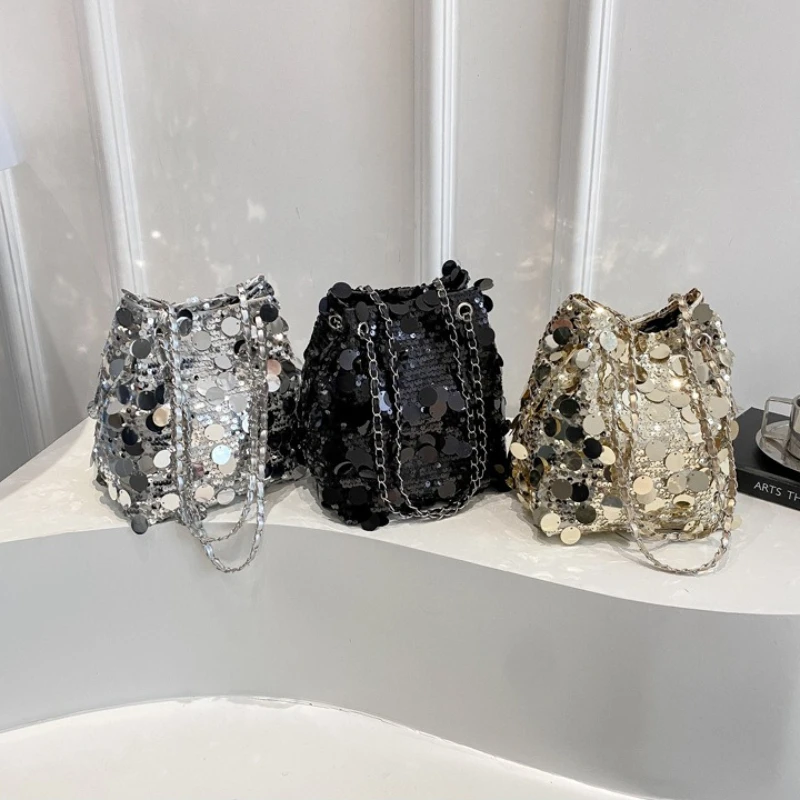 2026 Women Party Elegant Sequin Shiny Evening Banquet Bag Fashion Shoulder Bag Handheld Large Capacity Crossbody Bag with Chain - view 2