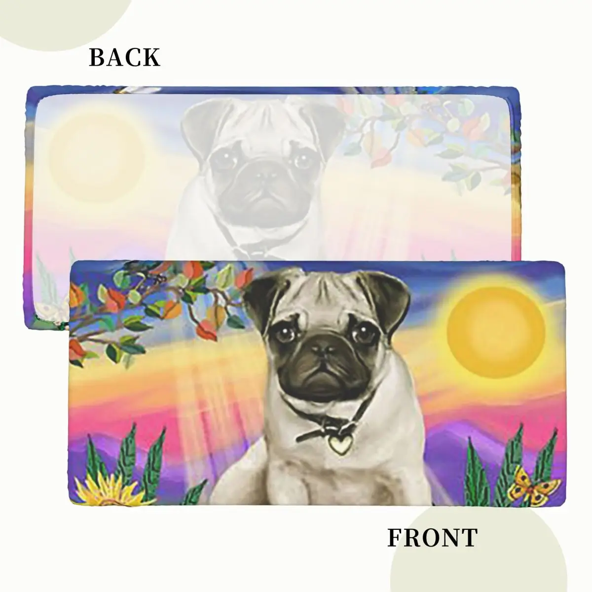 Twilight With A Pug Custom Rectangular Tablecloth Waterproof Table Cover for Dining Events Table Cloth