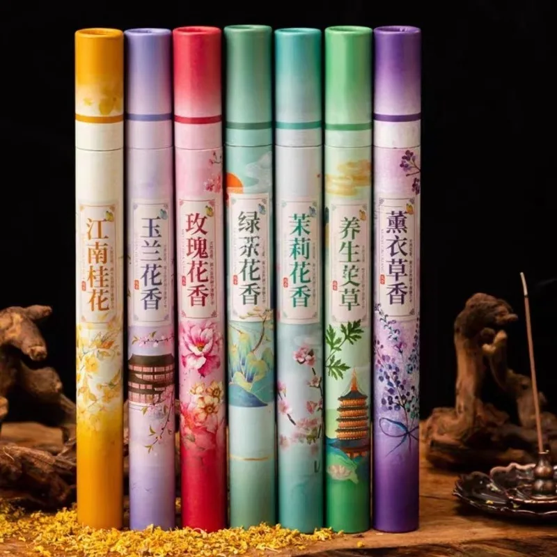 7 Flavors Natural Plant Floral Stick Incense Gift Box Set Home Indoor Fragrance Meditation Soothing Purification Aromatherapy