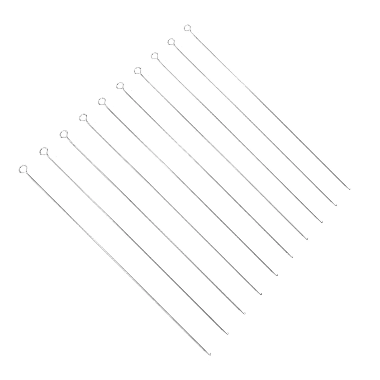 10Pcs Beaded Tools Stainless Steel Needles Straight Hook Heads Easy Use DIY Beading Accessories Supplies Beaded Tools