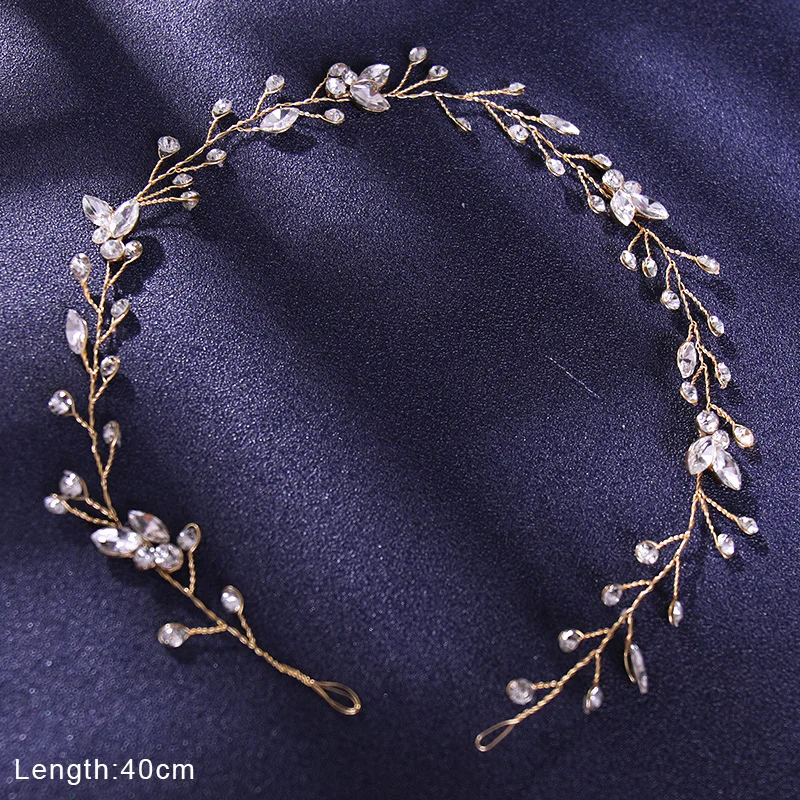 Women Crystal Headbands Wedding Handmade Hair Accessories Decoration Pearl Rhinestone Head Wear Hair Ornament For Bride Girls image 5