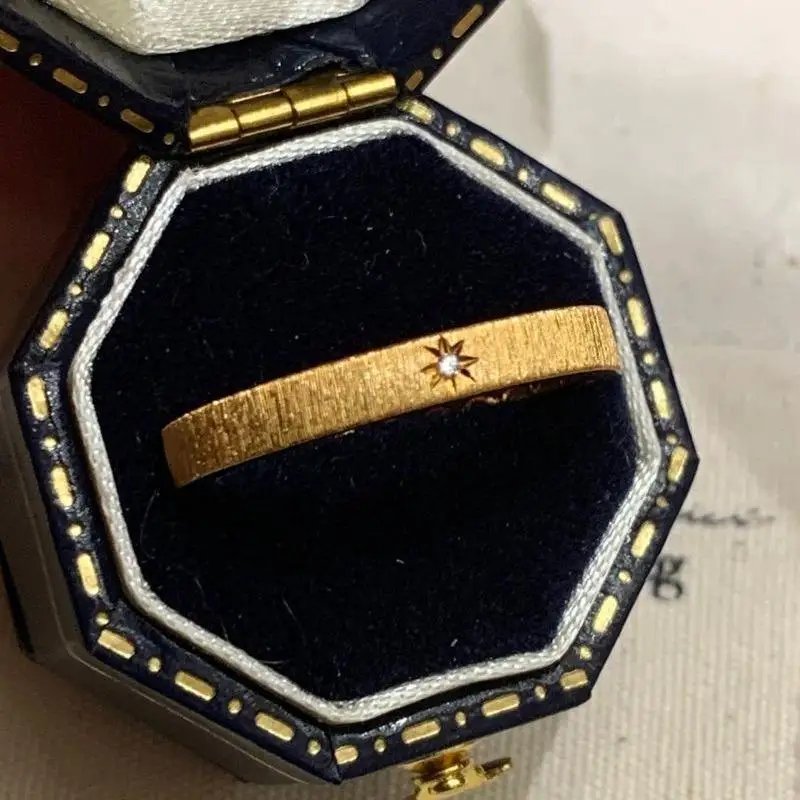 Trendy Simple Style Brushed Ring Light Luxury Exquisite Hollow Out star Rings for women Party Wedding High Quality Jewelry