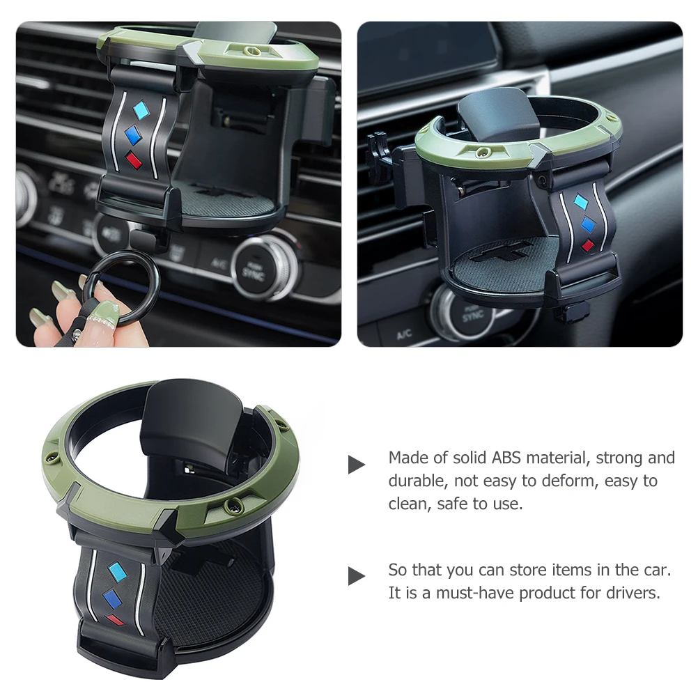 

Car Cup Holder Adapter for Drink St Mugs Automotive Vent Bottle Mount Accessories Black Green 2in1 ABS Strong Durable Easy Clean