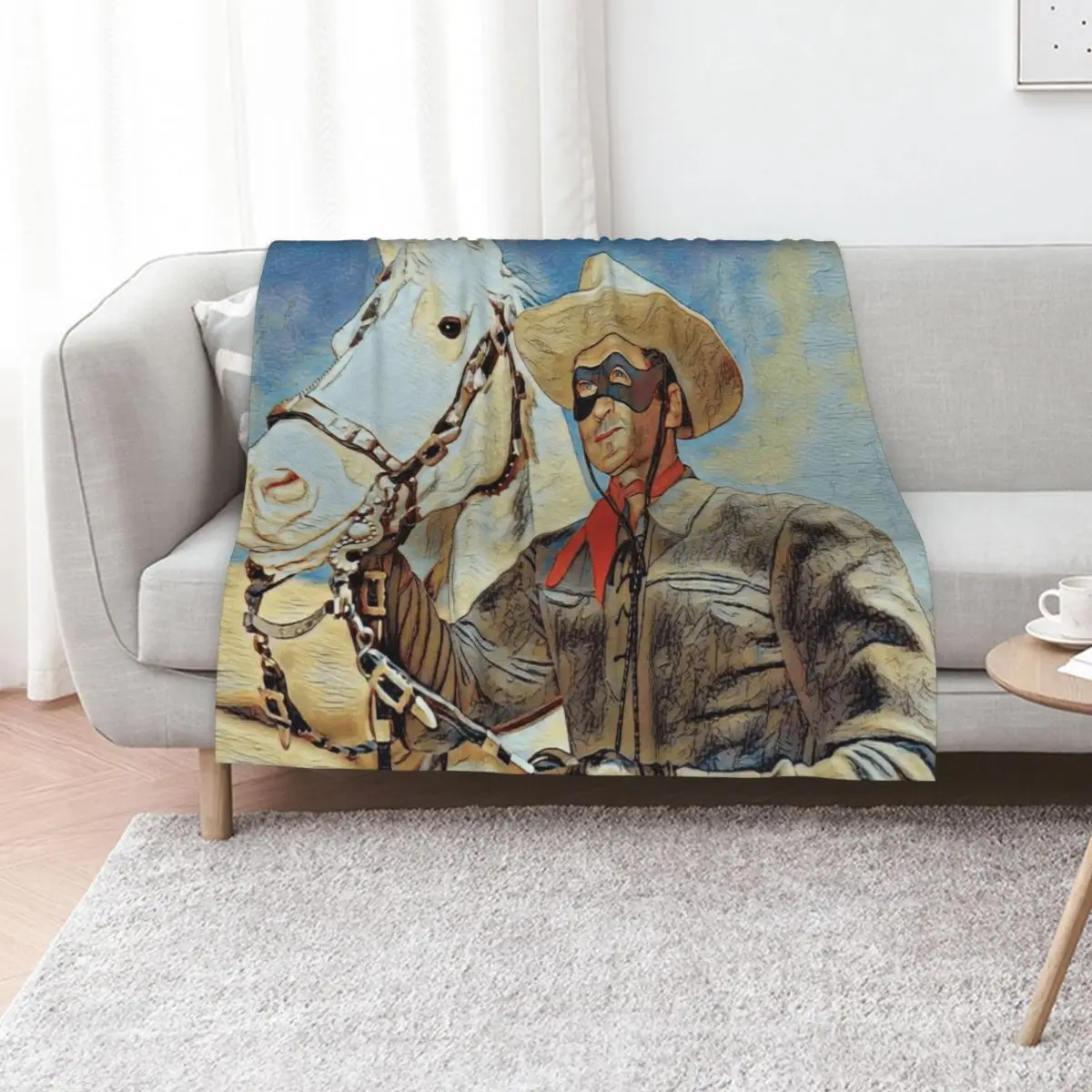 The Lone Ranger and Silver Throw Blanket Flannel Fleece Soft Warm Throw Blanket