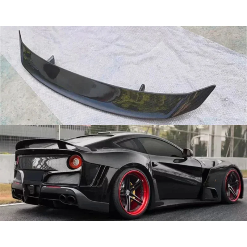 For Ferrari F12 Berlinetta 2013 2014 2015  FRP/ Real Forging Carbon Fiber Car Rear Wing Trunk Lip Spoiler