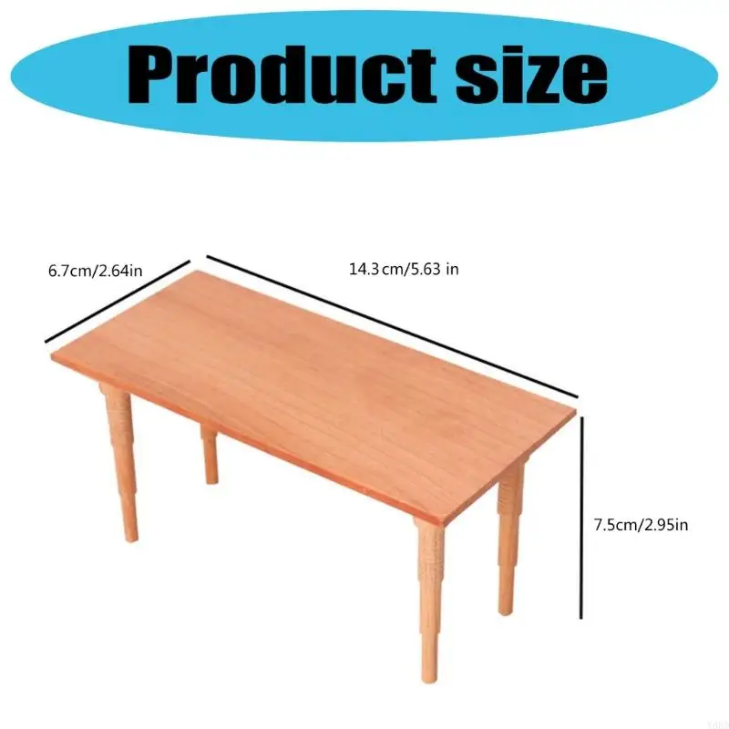 Y88D Nhà búp bê bằng gỗ Bàn ăn 1/12 Nội thất mô hình thu nhỏ cho màn hình nhà bán búp bê và phụ kiện thủ công