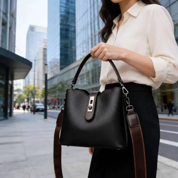 

2026 Premium Versatile Women's Shoulder Bucket Bag, Retro Fashion Temperament, Large Capacity Hand Carry Messenger Bag