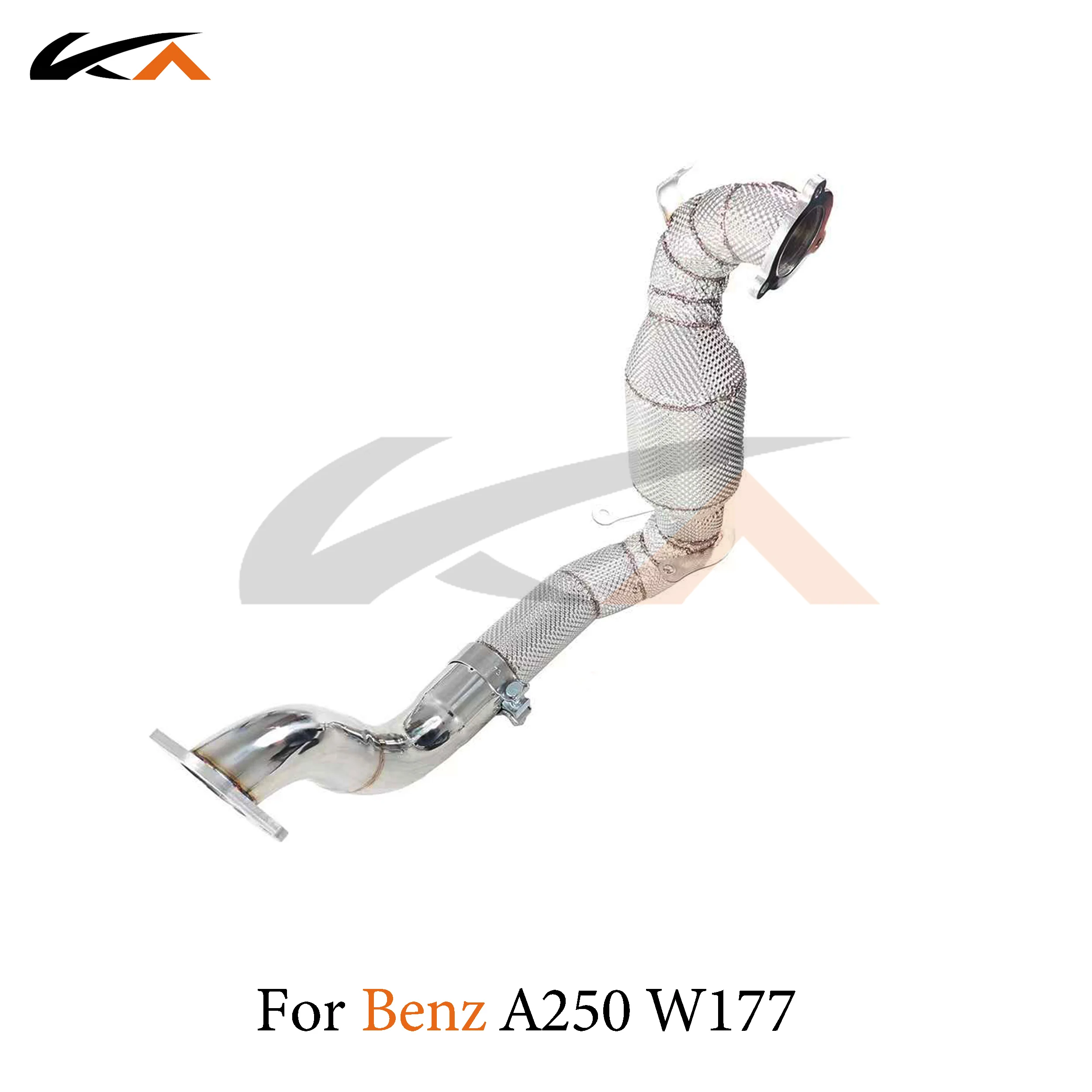 KA Tuning exhaust system header stainless downpipe for Mercedes-Benz A250 W177 axle pipe catalysis heat shield