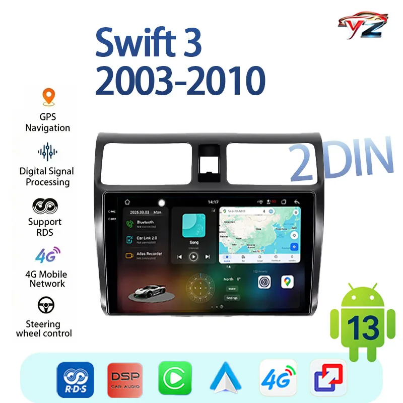 2 DIN FYT-7870  For Suzuki Swift 3 2003 - 2010 CarPlay Android Auto Car head unit Auto radio Car Radio Multimedia Stereo