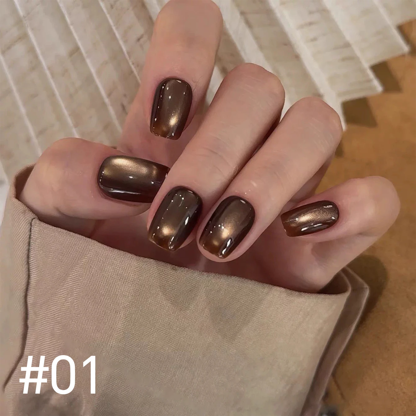 MIANEL 10 مللي 1-10 قطعة عيد الميلاد براون الأظافر السوداء الأظافر تبييض مانشا هوا غرامة مسحوق الزجاج حبة القط العين هلام طلاء الأظافر