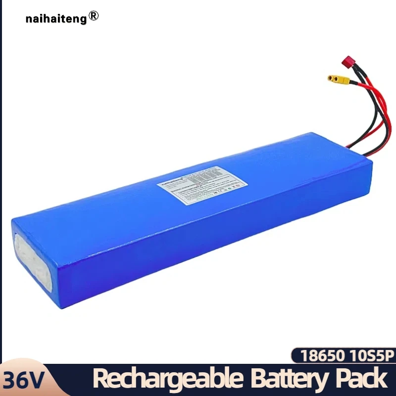 36V 15Ah 16Ah 18Ah 18650 10S5P Rechargeable Li-ion Battery Pack For EBicycles Below 750W Customizable XT60 T Plug