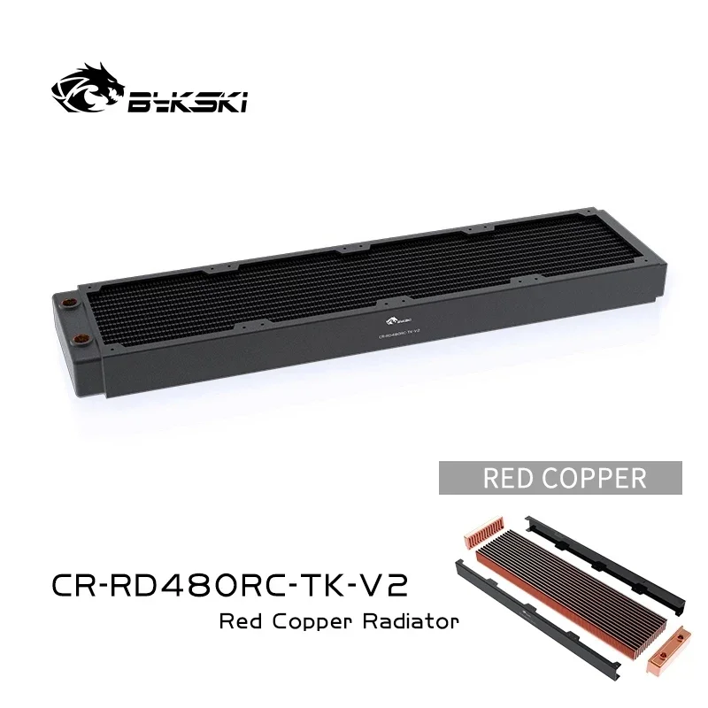 Imagem -05 - Radiador Bykski-cobre para Refrigerar de Água Preto Espessura 40 mm Bom para 12cm fã 25 mm Grosso 480 mm