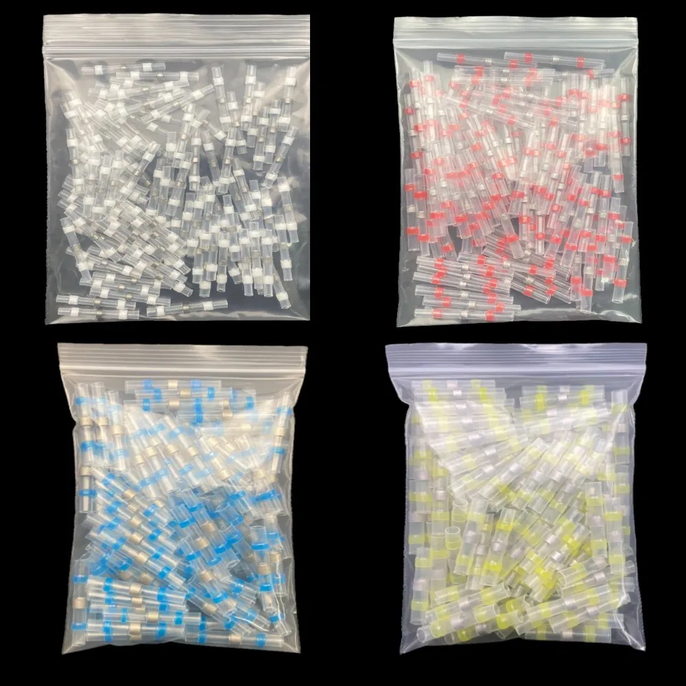 50/100/200PCS Heat Shrink Connectors Sleeve Tube Terminals Electrical Butt Splice Wire Connector Splice Solder Insulated Cable