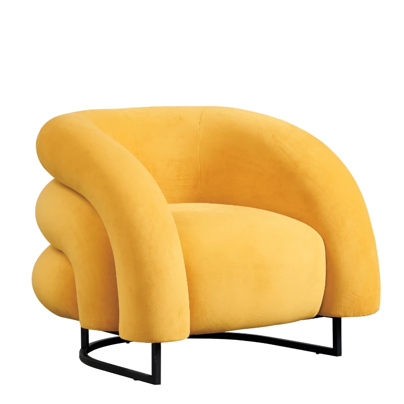 Ladies sofa chair Modern single sofa Yellow single person sofa