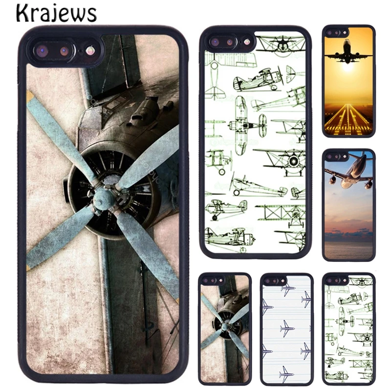 Krajews Vintage Take Off  Airplane Phone Case For iPhone 16 15 14 plus 11 12 mini 13 Pro XR XS Max cover coque