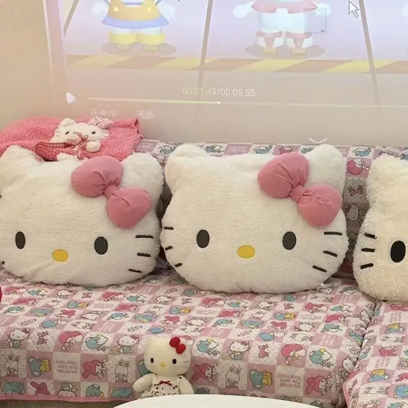 

Japanese Style Sanrio Hello Kitty Cute Plush Decoration Office Nap Backrest Living Room Bedroom Pillow Gift for Friends