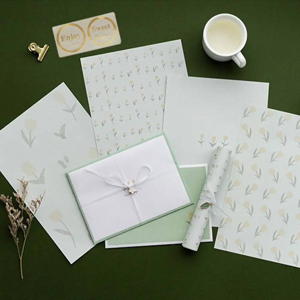 Forniture Set di buste adesive sigillanti per lettere di compleanno Set di buste di carta letteraria per cancelleria per studenti di carta scrivibile